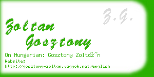 zoltan gosztony business card